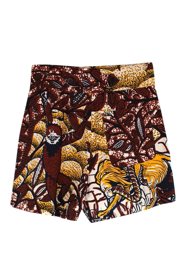 Dior Burgundy and Yellow Aztec Pocket Shorts in Burgundy from HEWI