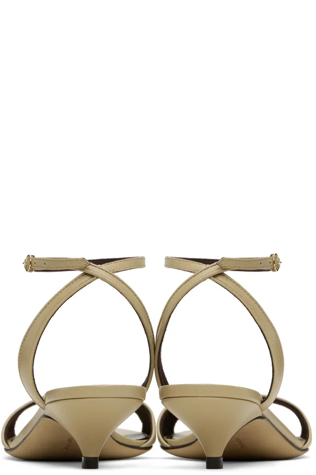 The Row Gray Vika Ankle Strap Kitten Heeled Sandals, photo 2 of 2 from SSENSE