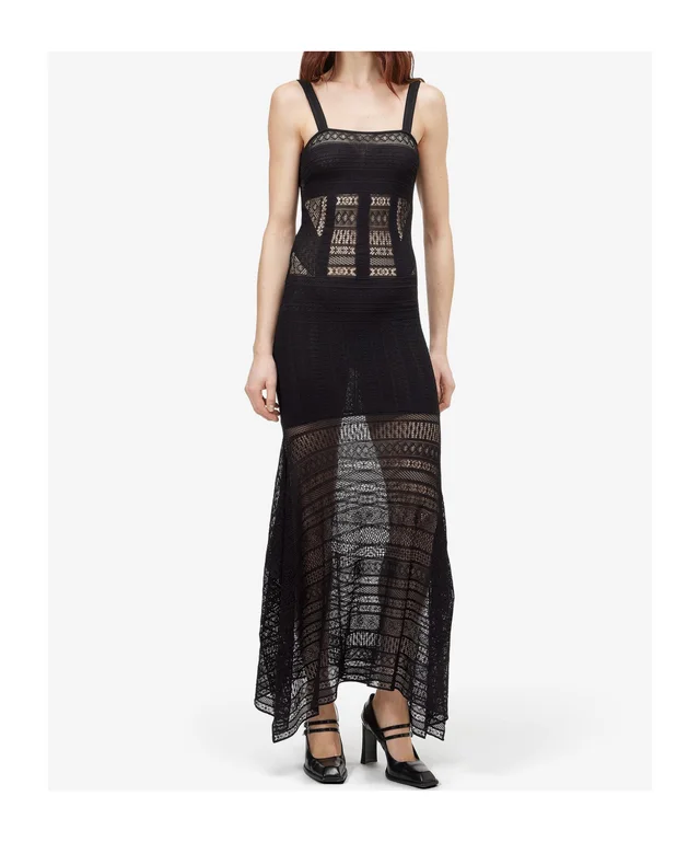 Alexander McQueen Women's Viscose Knit Lace Dress in Black, photo 2 of 5 from SENSER