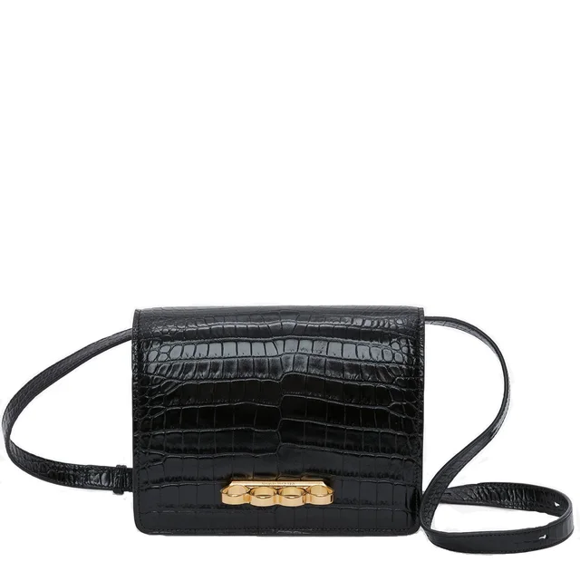 Alexander McQueen Four Ring Satchel Croc, Black/Gold from Cultstatus, photo 1 of 1