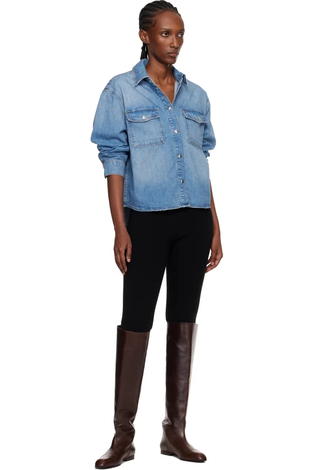 ANINE BING Blue Paxton Denim Shirt, photo 4 of 4 from SSENSE