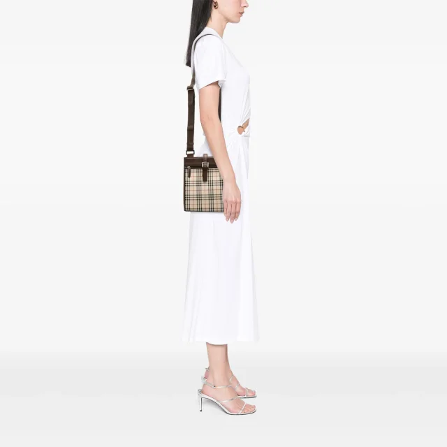 Beige Burberry House Check Canvas Crossbody in Beige Canvas from Designer Revival, photo 6 of 6