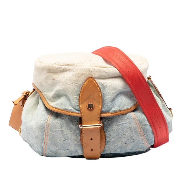 Blue Louis Vuitton Monogram Denim Sunshine Crossbody Bag in Blue Denim from Designer Revival