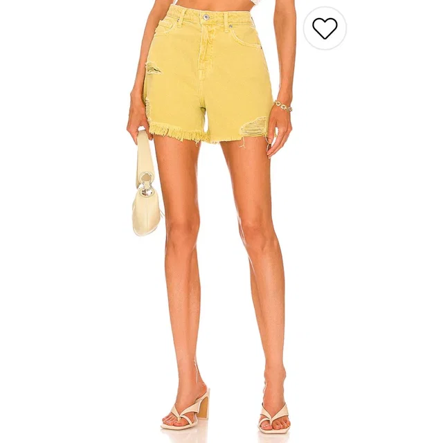 SIMKHAI Luca Ultra High-Rise Shorts Vintage Yellow Size 29 in yellow Denim from Poshmark