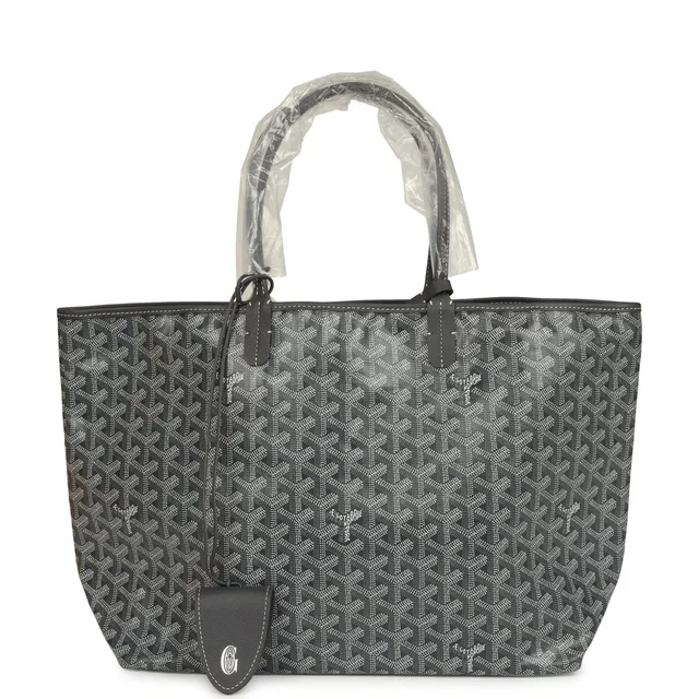 Goyard Goyardine Grey Saint Louis PM Tote Bag Palladium Hardware in Grey Calfskin from Madison Avenue Couture