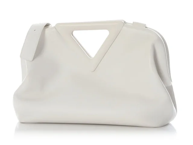 Bottega Veneta White Calfskin The Point Bag in White Calfskin from Ann's Fabulous Finds, photo 2 of 9