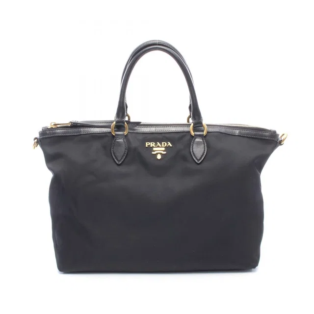 Prada Tote Bag Tessuto Soft CA Black Nylon Leather in Black Nylon from The Reluxe