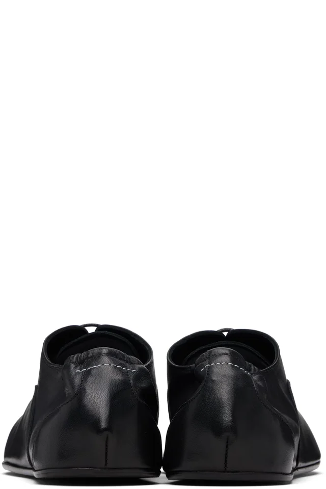 MM6 Maison Margiela Black Leather Oxfords, photo 2 of 5 from SSENSE