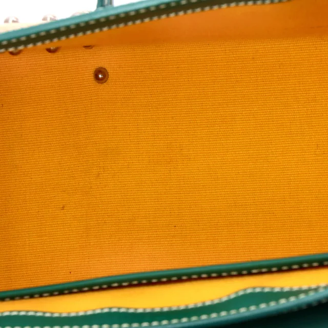 Goyard Structured Saigon Top Handle Bag Coated Canvas with Leather Mini in green Coated canvas from Rebag, photo 5 of 7