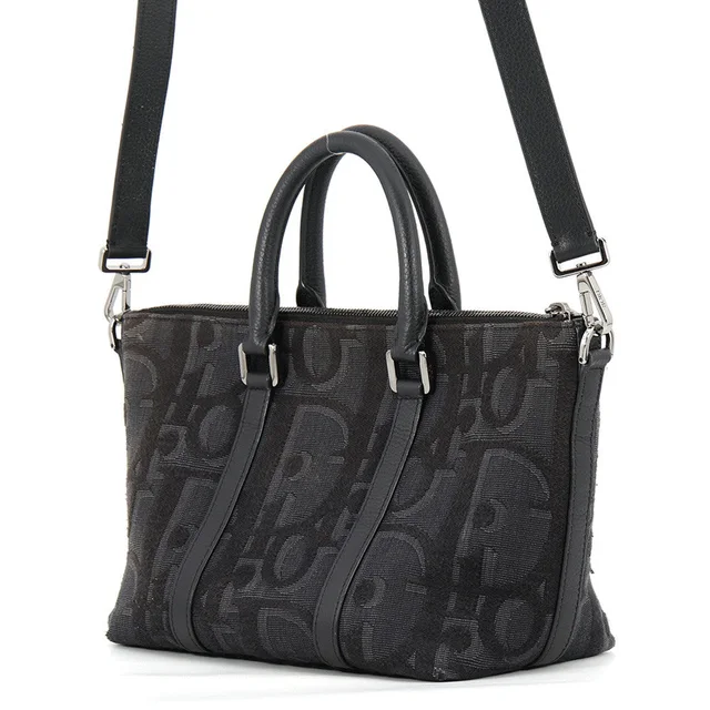 Maxi Dior Oblique Weekender 25 2WAY Bag Black1ESPO322YXL_H03E Canvas Leather in Canvas from GALLERY RARE, photo 2 of 2