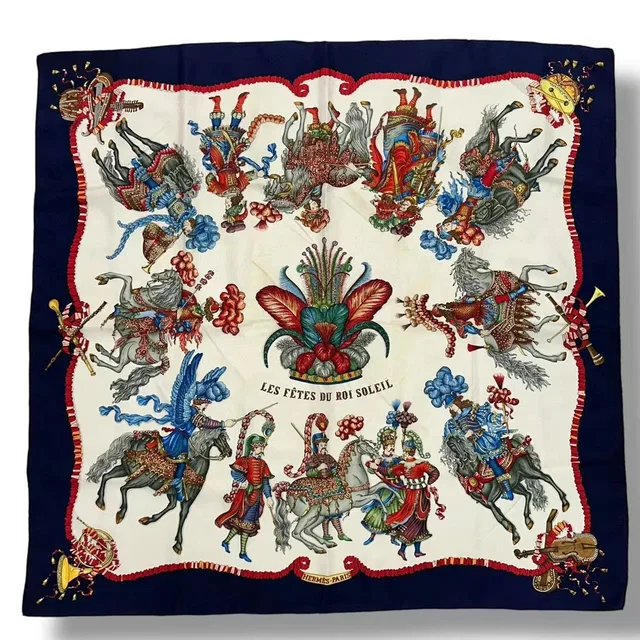 Hermès Scarf Silk Carre 90 les Fetes du Roi Soleil Celebration of the Sun King in Silk from The Reluxe
