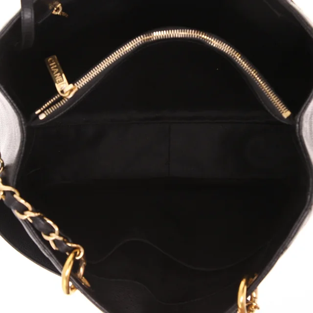 Chanel GST Shopping Tote Bag in Noir quilted grained leather in Black Caviar leather from Collector Square, photo 4 of 4