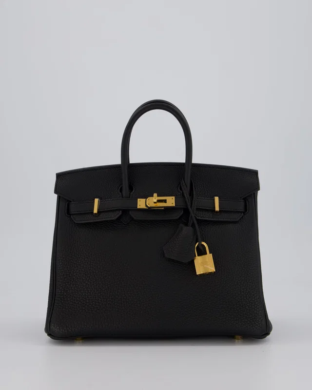 HOT* Hermès Birkin 25 Retourne Bag in Black Togo leather from Sellier