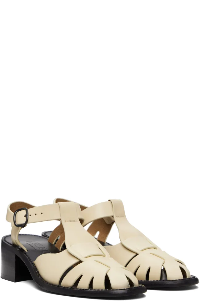 HEREU Off-White Pesca Heeled Sandals, photo 4 of 5 from SSENSE