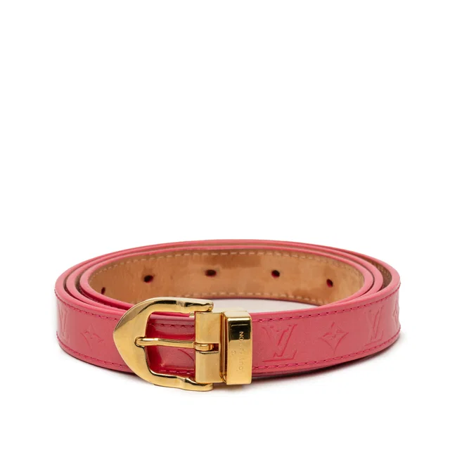Pink Louis Vuitton Monogram Vernis Ceinture Belt in Pink Leather from Designer Revival