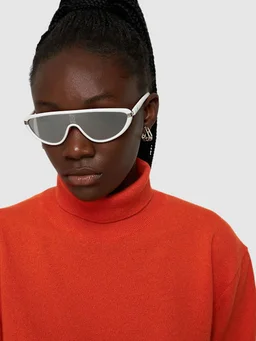 Moncler Mask Sunglasses in 0% Platinum, photo 4 of 5 from LUISAVIAROMA