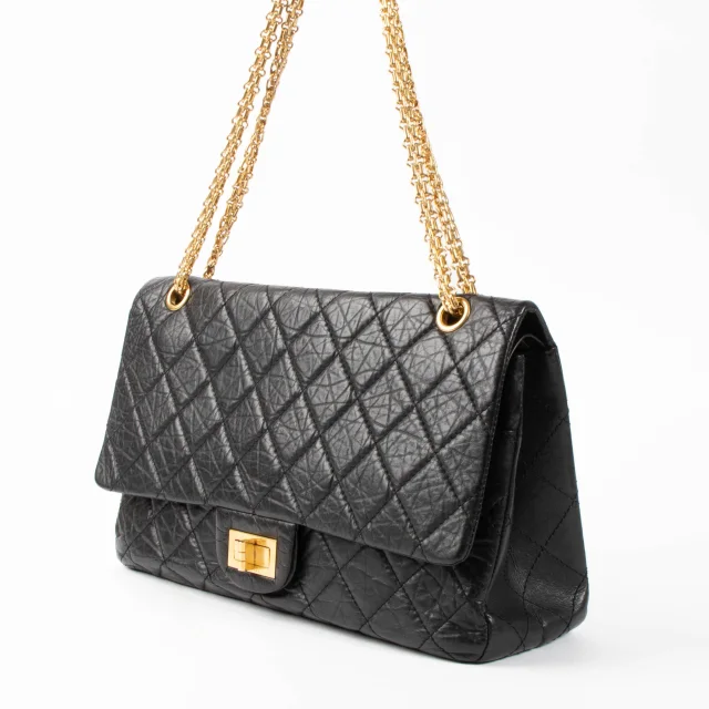 Chanel Aged Calfskin Large Reissue 2.55 Bag in Black Calfskin from Labellov, photo 3 of 9