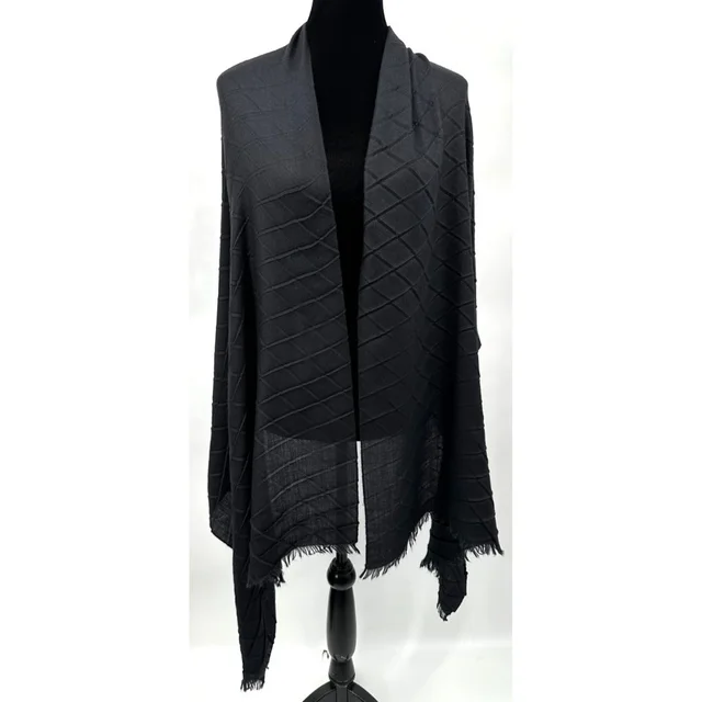Loro Piana Womens Designer Black Cashmere Diamond Rectangular Pashmina Scarf in black Cashmere from Poshmark, photo 1 of 1