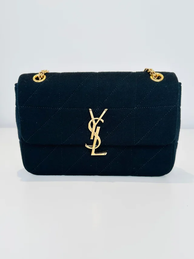 Saint Laurent Medium Jamie Quilted Wool Jersey Bag in Wool from Edit Second Hand