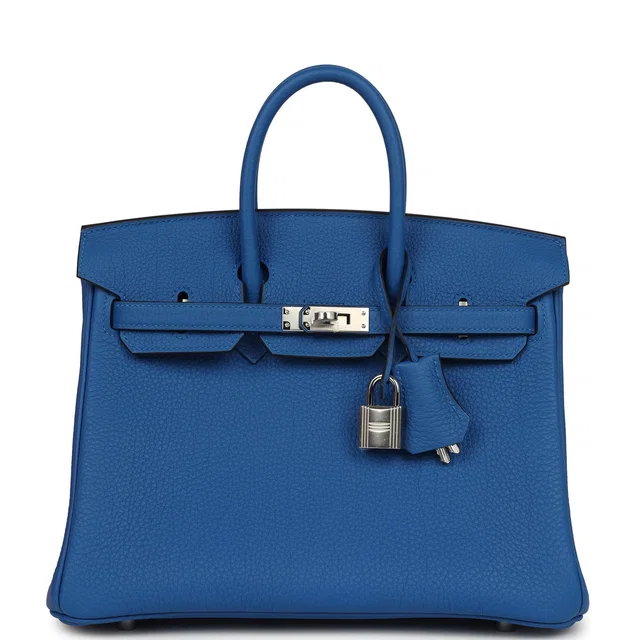 Hermès Birkin 25 Bleu Zellige Togo Palladium Hardware in Blue Togo leather from Madison Avenue Couture