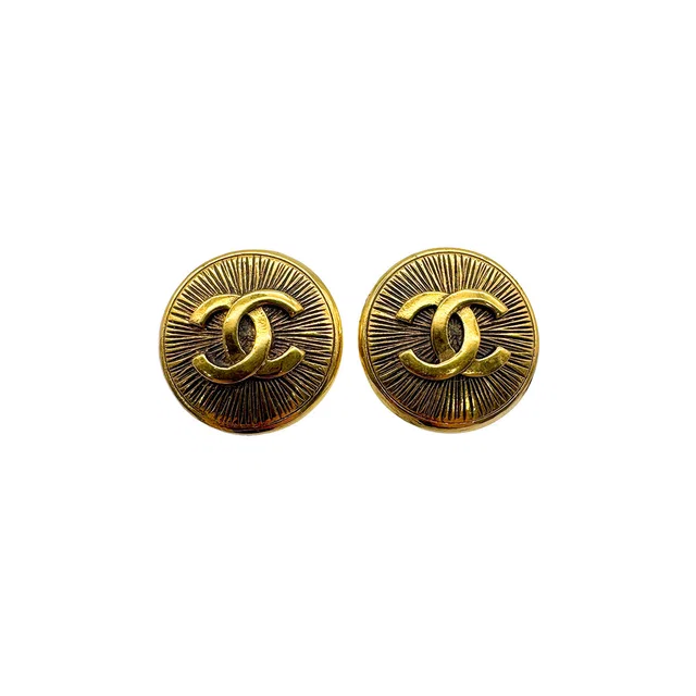 Chanel Vintage Earrings Cocomark Gold Accessory in Gold from Luxury Promise