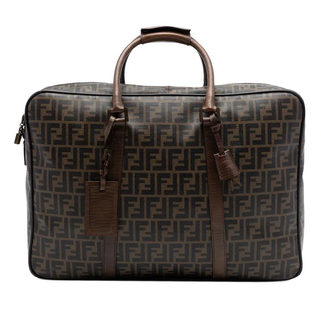Brown Fendi Zucca Coated Canvas Suitcase Travel Bag in Brown Coated canvas from Designer Revival