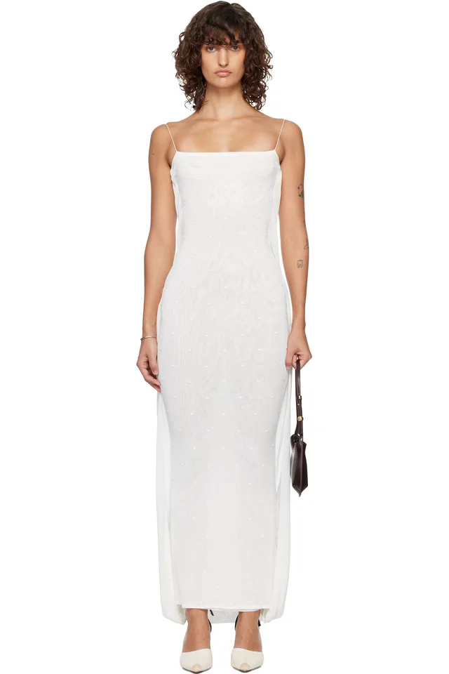 JACQUEMUS Off-White 'The Plumetis knit' Maxi Dress, image 1 of 1 from SSENSE