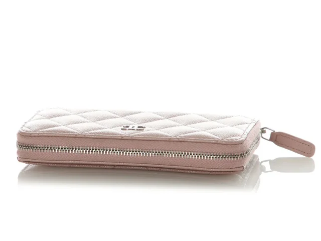Chanel Medium Nude Pink Quilted Caviar Classic Zip Wallet in Pink Caviar leather from Ann's Fabulous Finds, photo 7 of 9