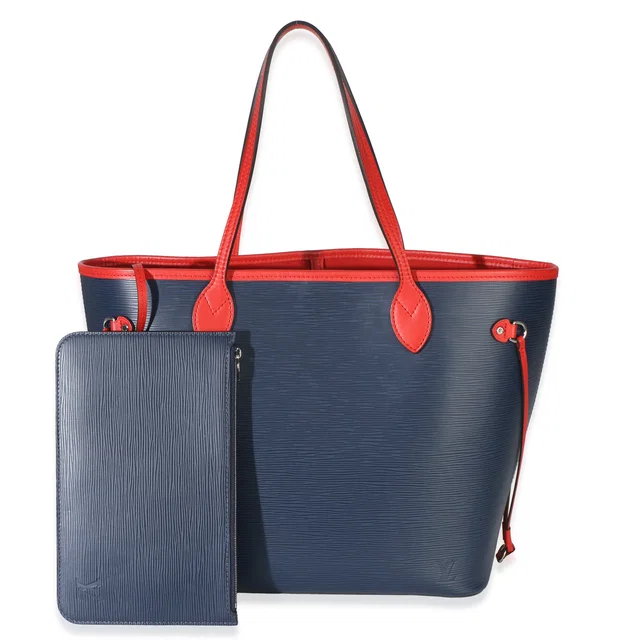 Louis Vuitton Blue Red Epi Neverfull Mm Leather Handbag in Red Leather from HEWI