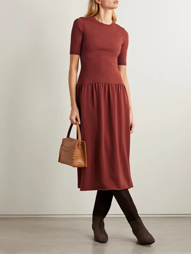 LA LIGNE Sloane stretch-knit midi dress in Red, photo 2 of 2 from NET-A-PORTER (Canada)