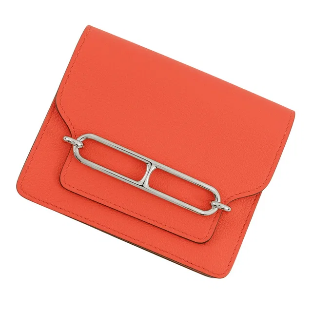Hermès Roulis Slim Verso Rose Texas/Sienne Evercolor in Pink from GALLERY RARE