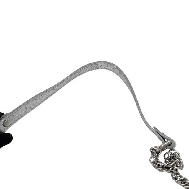 Balenciaga BB Logo Quilted Chain Shoulder Bag Silver526682 Leather in Leather from GALLERY RARE, photo 14 of 16