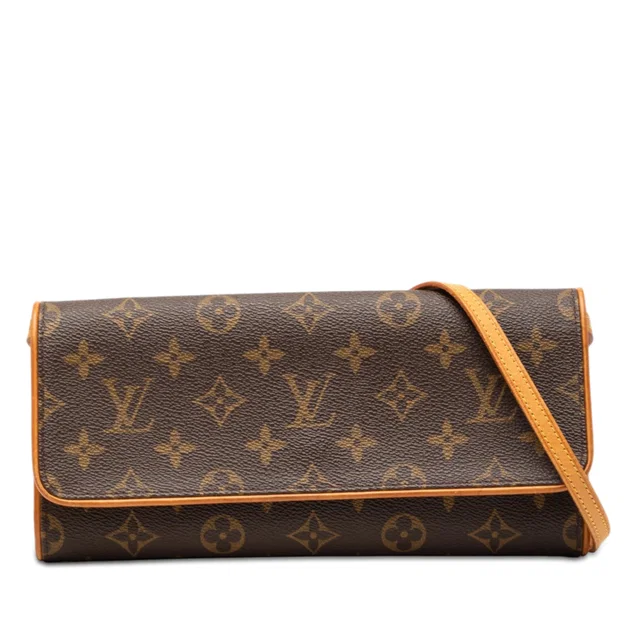 Brown Louis Vuitton Monogram Pochette Twin GM Crossbody Bag in Brown Coated canvas from Designer Revival