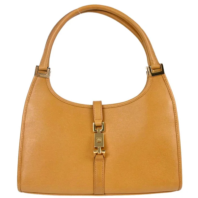 Gucci Brown Leather Jackie Handbag in Brown Leather from AMORE Vintage Tokyo