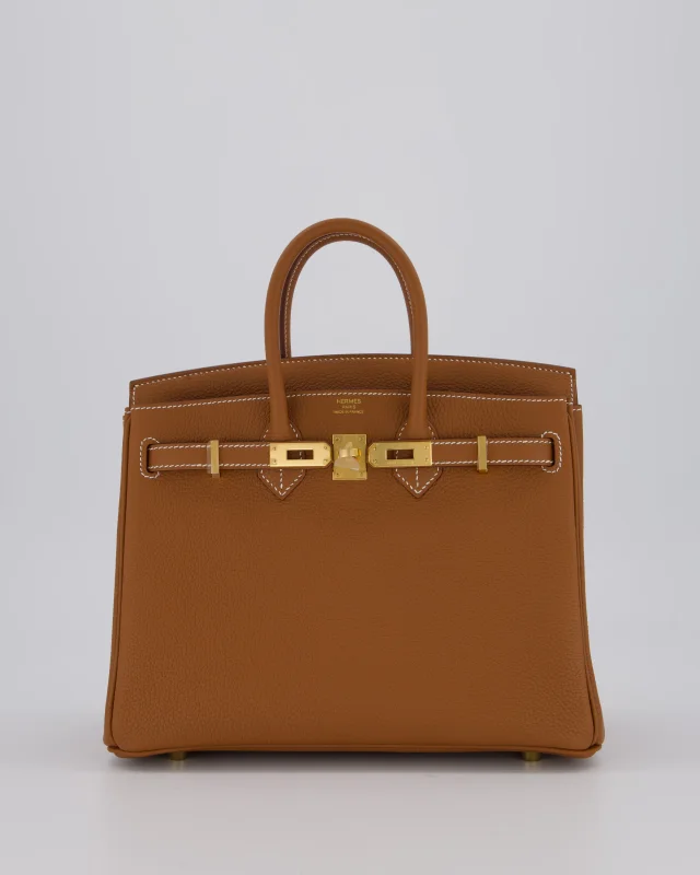 HOT* Hermès Birkin 25 Retourne Bag in Gold Togo leather from Sellier, photo 2 of 21