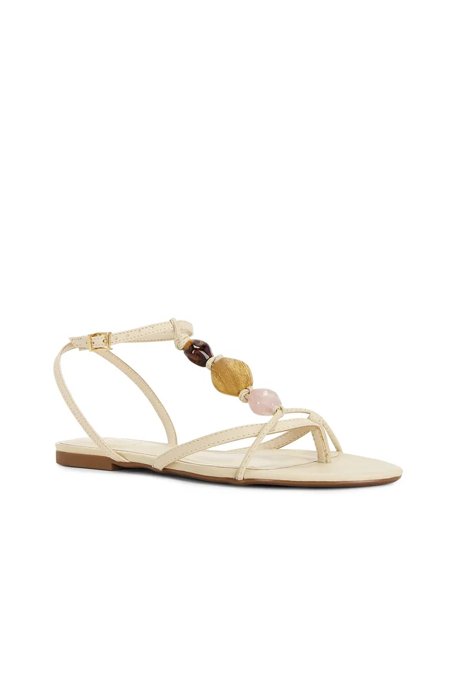 Schutz Amber Flat Sandal in Egg Shell, photo 2 of 5 from REVOLVE (Canada)