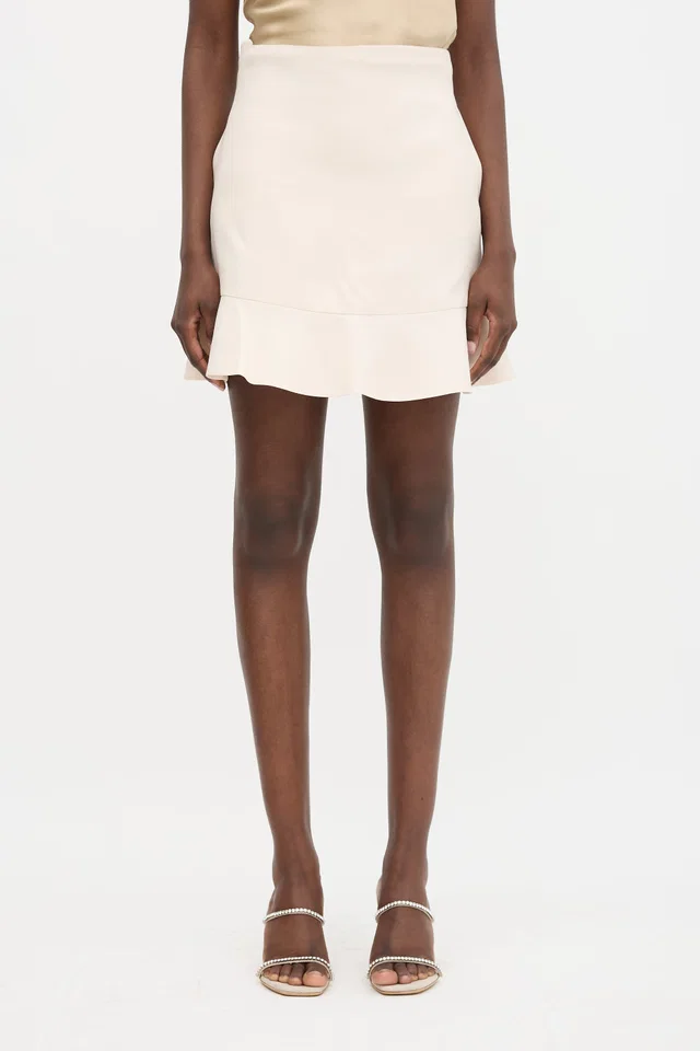 Valentino Garavani Flounce Hem Mini Skirt in Silk from VSP Consignment