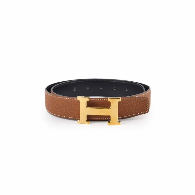 Hermès Constance Reversible Belt Size 80cm Gold/Black in Black Leather from The Purse Affair