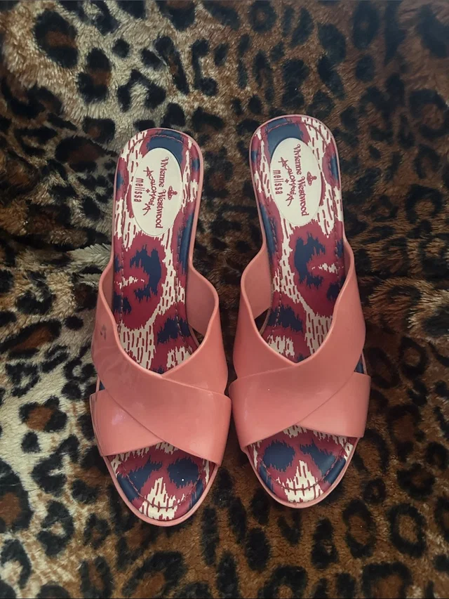 Vivienne Westwood Coral Cross-Strap Slide Mules in pink from Poshmark