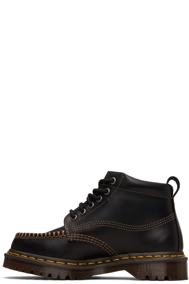 Dr. Martens Black Lowell Chukka Moc Toe Leather Ankle Boots, photo 3 of 5 from SSENSE