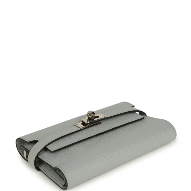 Hermès Medium Fold-Out Kelly Wallet Bleu Glacier Epsom Palladium Hardware in Blue Epsom leather from Madison Avenue Couture, photo 6 of 10