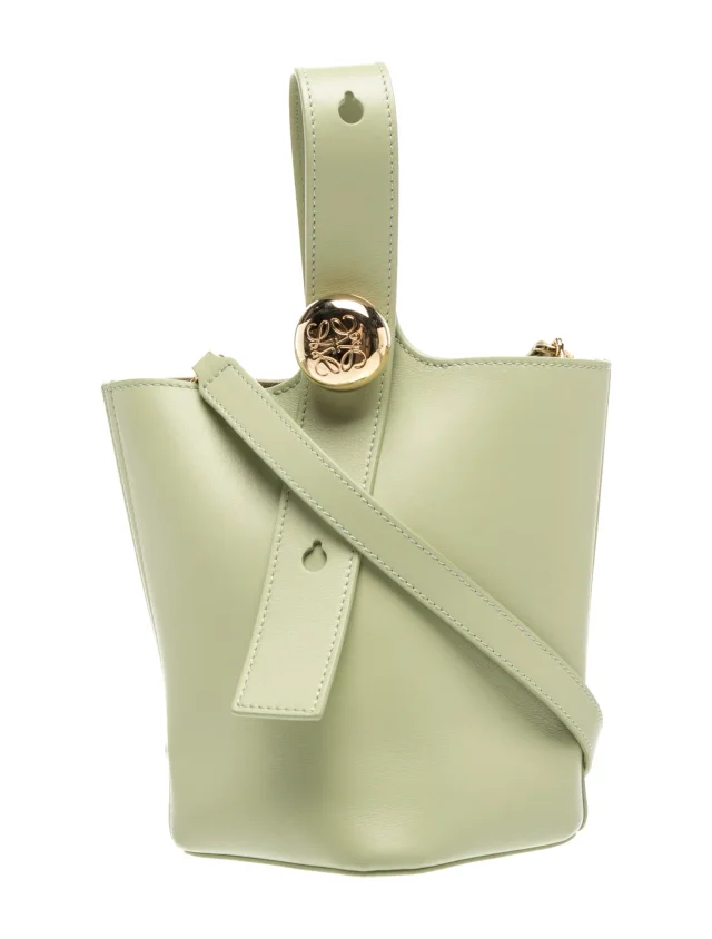 Loewe Leather Bucket Bag Mini 2024 in green Leather from The RealReal