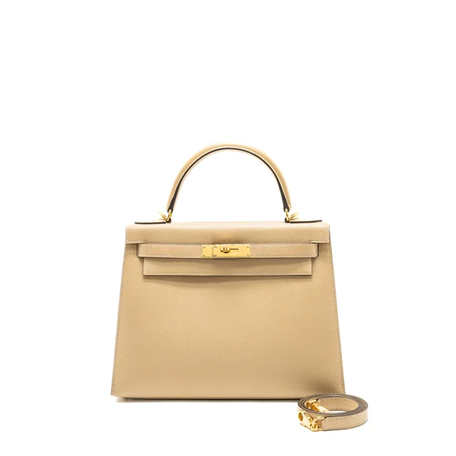 Hermès Kelly 28 Special Order Epsom Trench/Cuivre GHW Stamp C in Epsom leather from EMIER