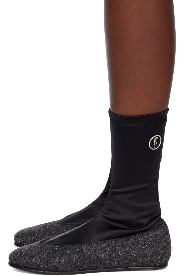 Kiko Kostadinov Black & Gray Proxima Low Ballerina Boots, photo 3 of 5 from SSENSE