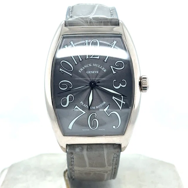 Franck Muller Cintree Curvex Automatic Grey Dial Mens Watch 5850 SC in gold|white|gray Leather from Jomashop.com