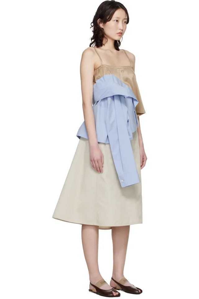 Maison MIHARA YASUHIRO Beige & Blue Shirts Combined Camisole, photo 2 of 4 from SSENSE
