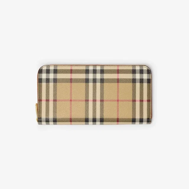 Burberry Checked Canvas Wallet — Beige in Beige Canvas from HEWI