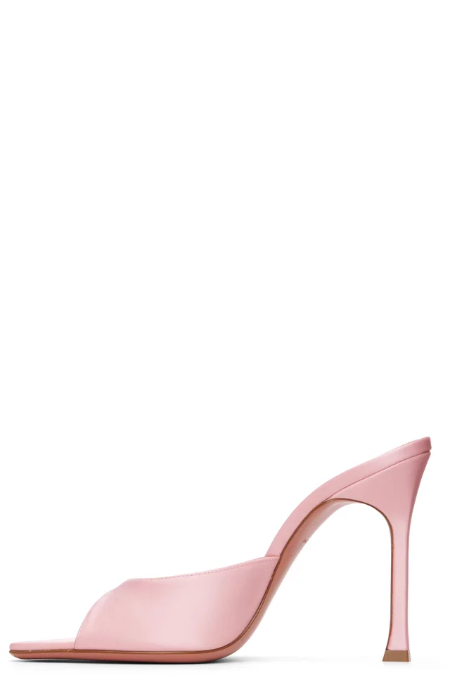 Amina Muaddi Pink Alexa Slipper 105 Heeled Sandals, photo 3 of 5 from SSENSE