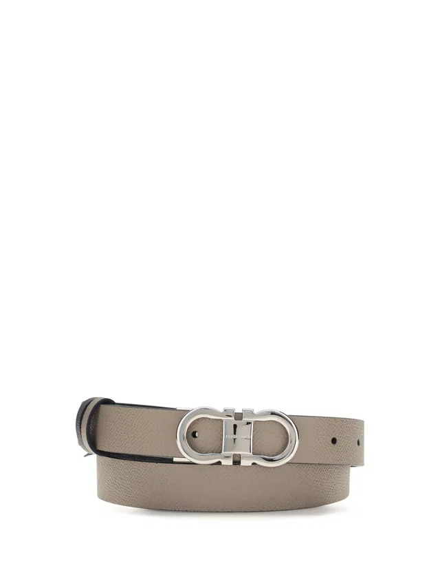 Ferragamo Belt — Taupe Calf Leather Bos Taurus in Taupe Calfskin from HEWI