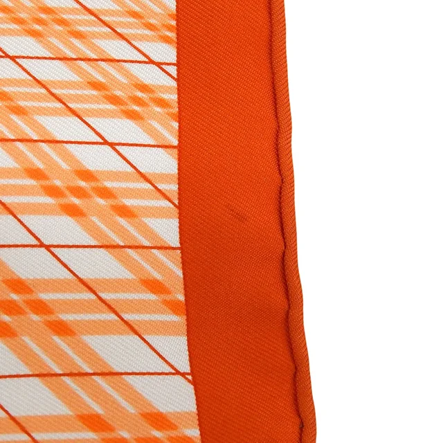 Hermès Carré 90 H EN VOYAGE Pattern Scarf Orange/Multi in Orange Silk from VINTAGE QOO TOKYO, photo 8 of 10
